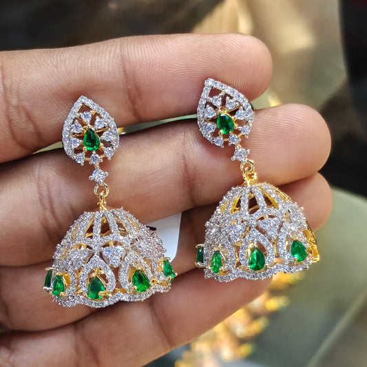 38721 GJ green without drop jhumki