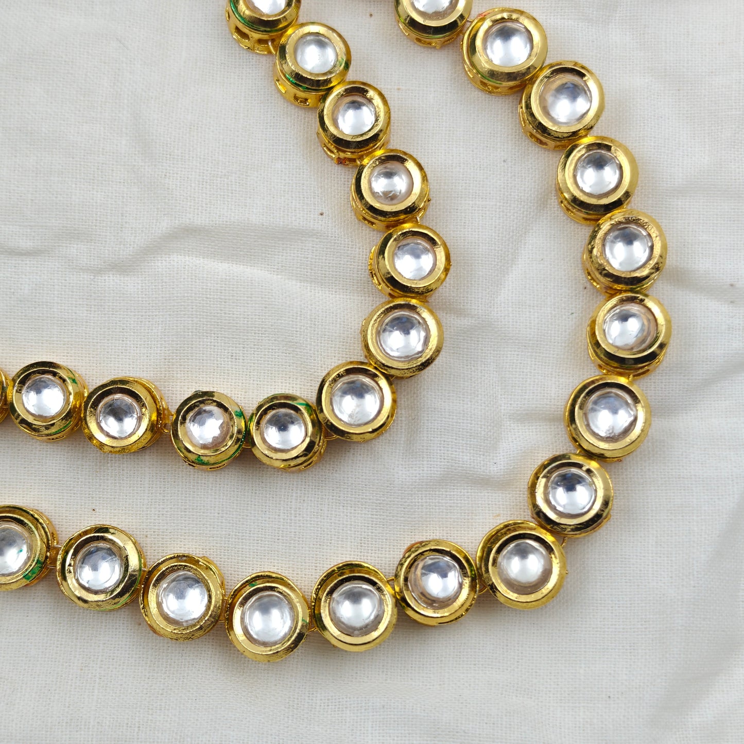 11882 Mennakari Kundan round pattern 2 Layers necklace
