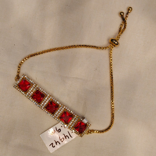 14941 gp red stone chain bracelet