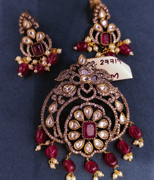 27719 Victorian Red Pendant set