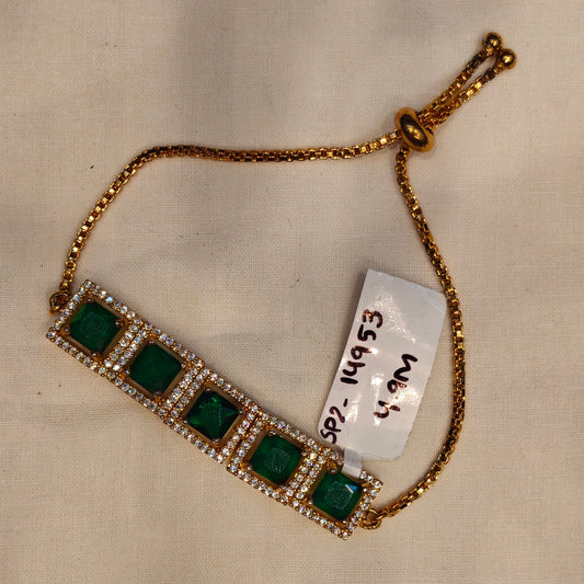 14953 / 14955 gp green stone chain bracelet