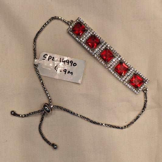 14990 / 14991 / 14992 Radium polish red stone chain bracelet