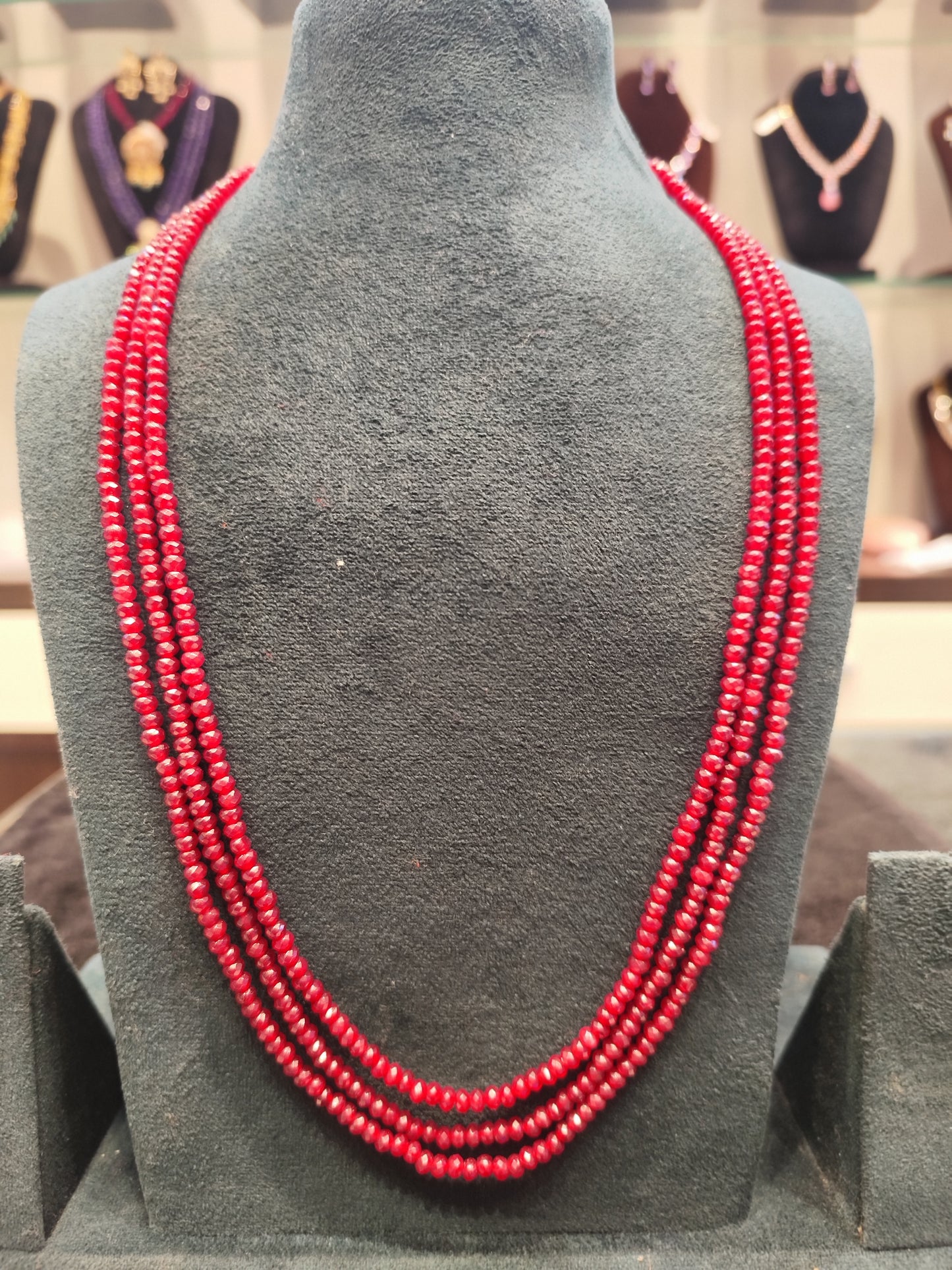 39579 3 red line onex beads mala