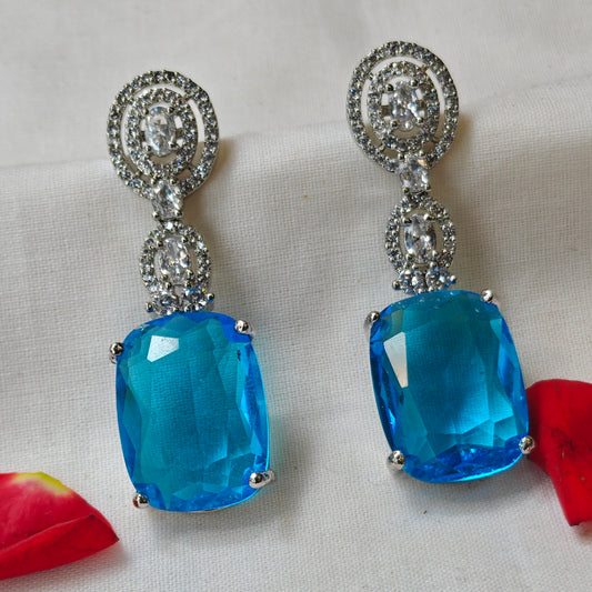 28637 / 28638 platinum sky blue colour earrings