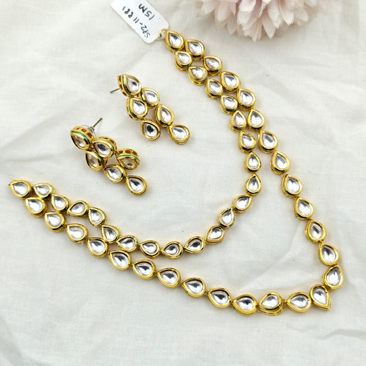 11881 Mennakari Kundan 2 Layers necklace