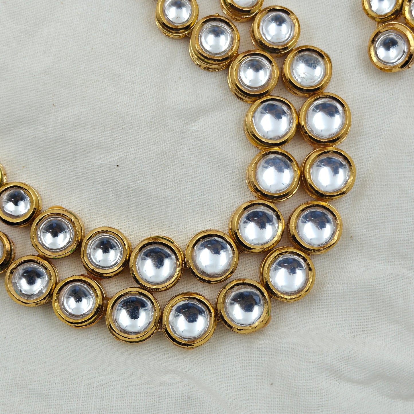 15877 Mennakari Kundan 2 Layers necklace