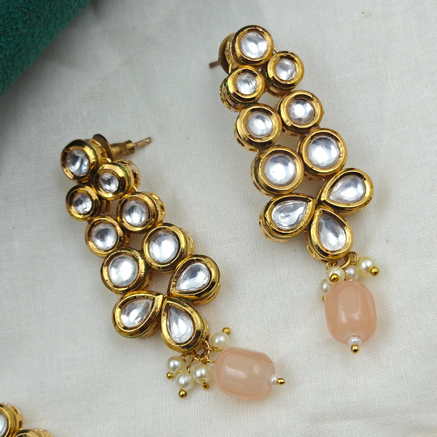 976 Mennakari Kundan short and broad necklace with multi colour beads
