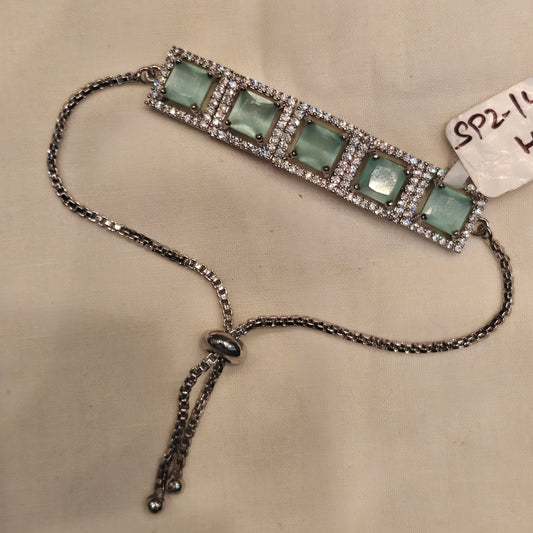 14971 / 14972 / 14973 Radium polish light green chain bracelet