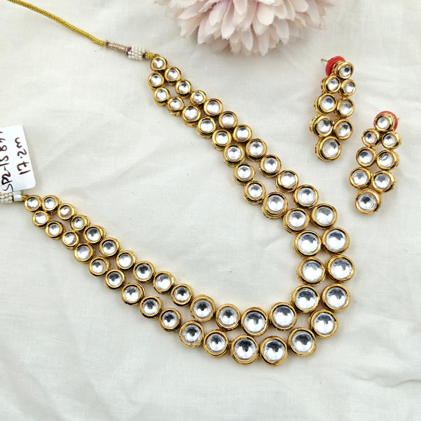 15877 Mennakari Kundan 2 Layers necklace