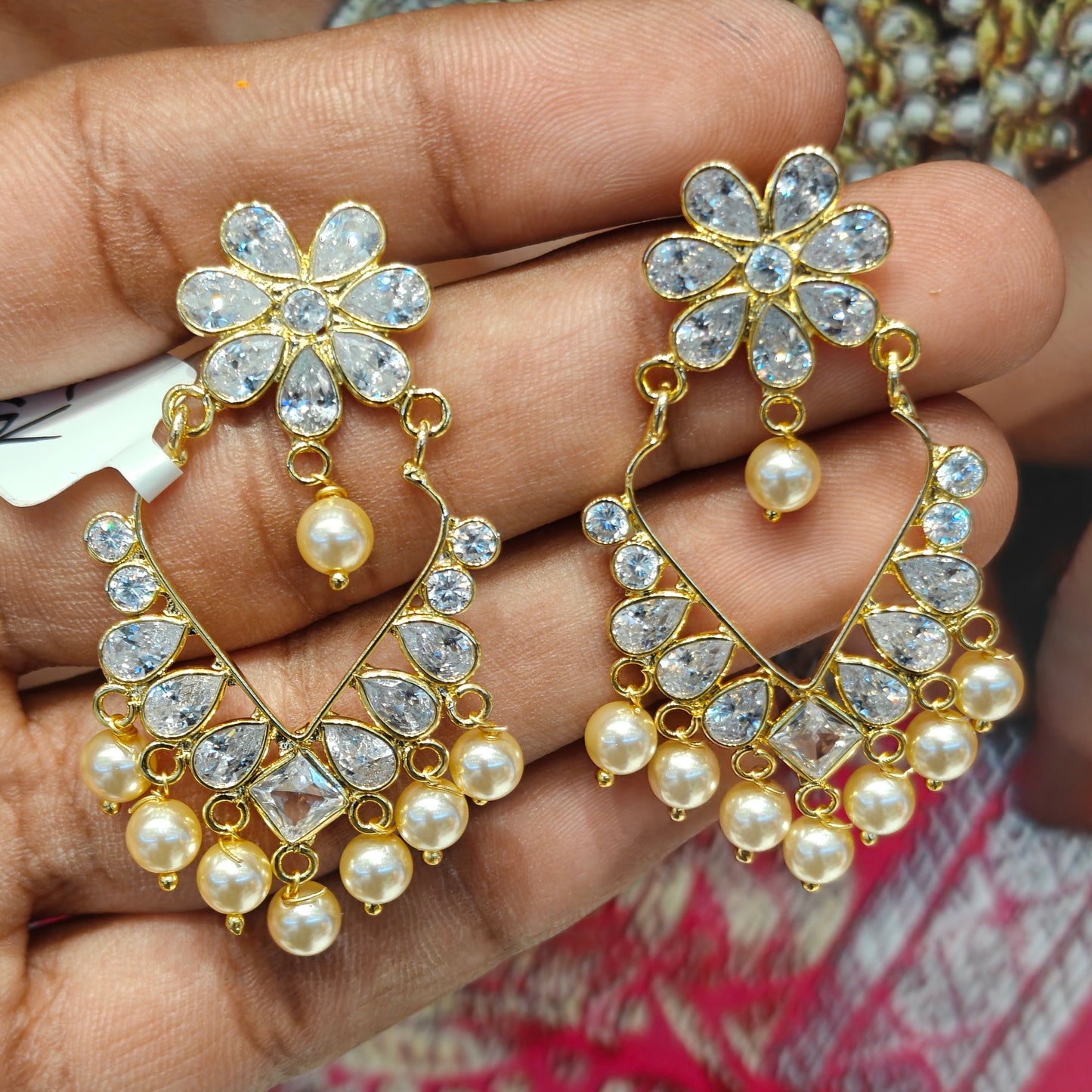 39886 /2 diamond look like chandbali