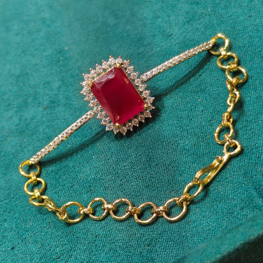 39193 GJ Ruby square chain bracelet