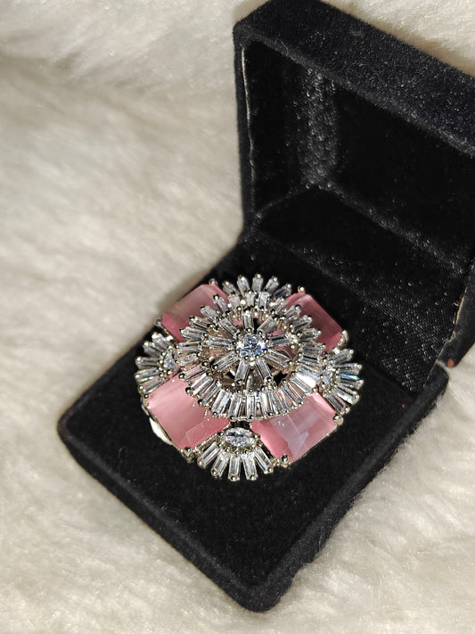 16413 / 16414 platinum light pink colour finger ring