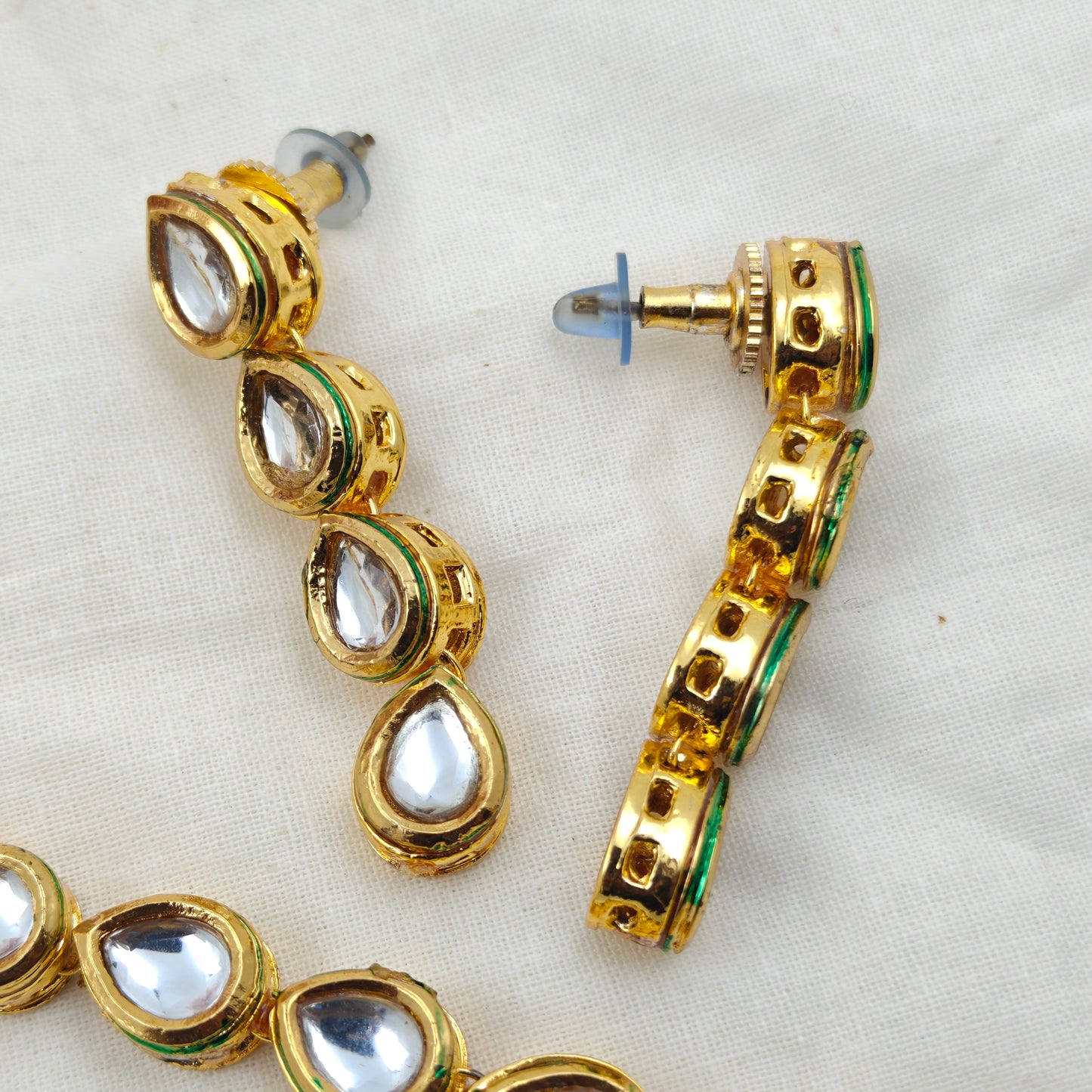 22525 Mennakari Kundan long simple necklace