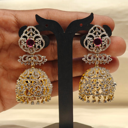 39849 GJ jhumki Ruby colour