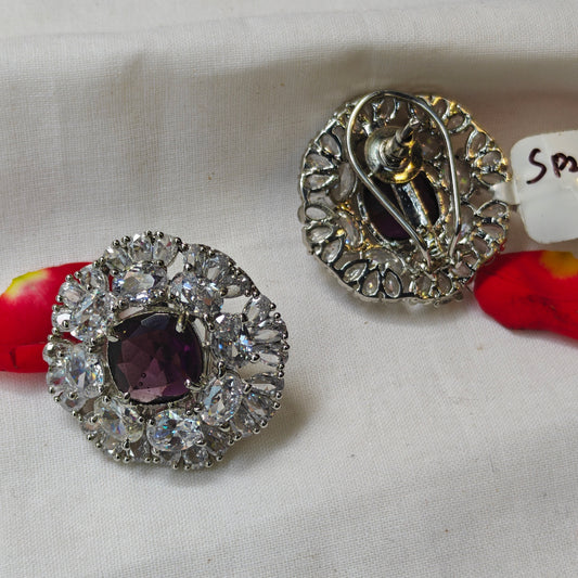 27512 platinum purple colour studs