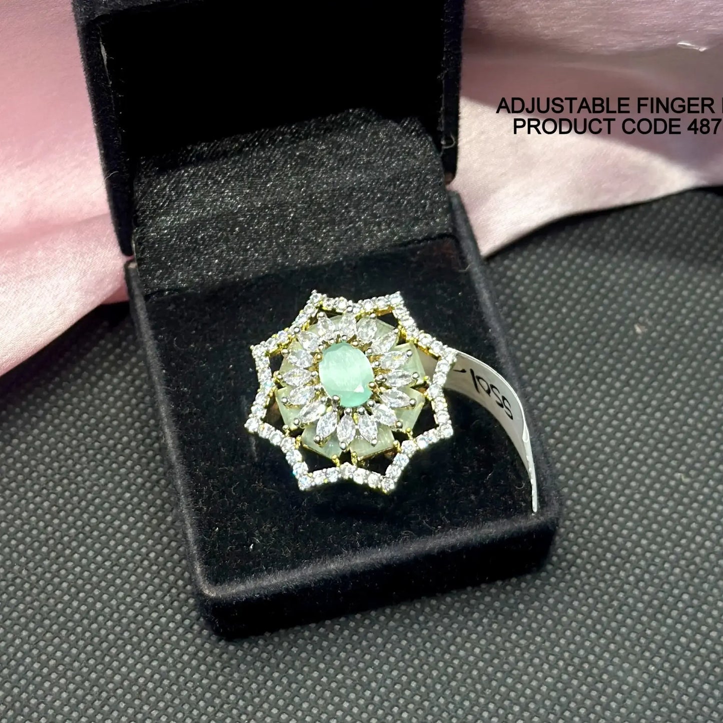 Mint green Adjustable Finger ring 4870